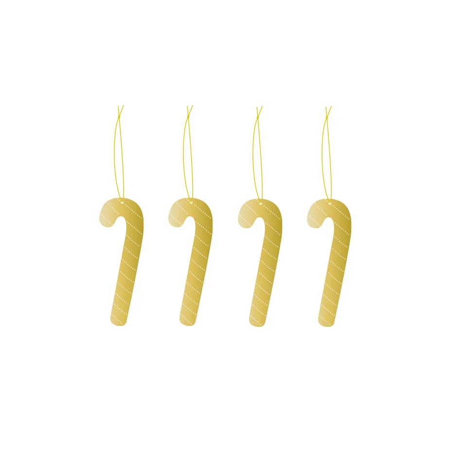 Cooee Design Cooee Décoration de Noël Laiton Lot de 4 Candy cane