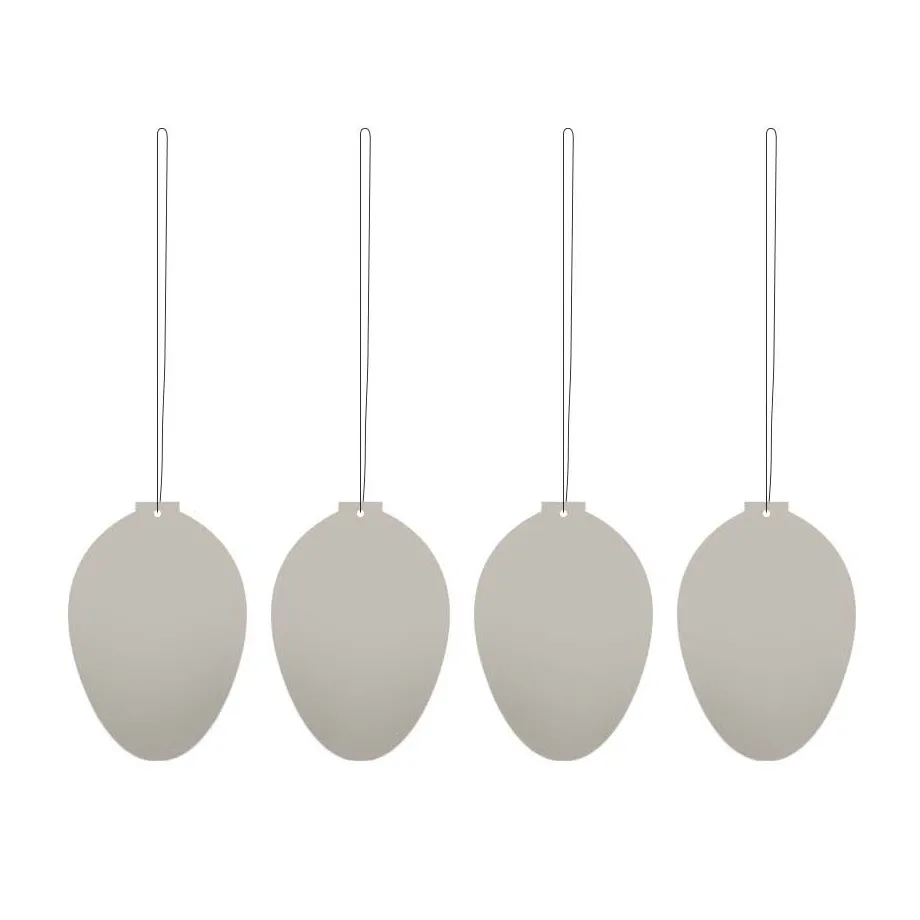 Cooee Design Décoration de Pâques Easter Deco œuf Lot de 4 White