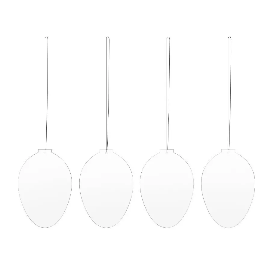 Cooee Design Décoration de Pâques Easter Deco œuf Lot de 4 White — vue 4