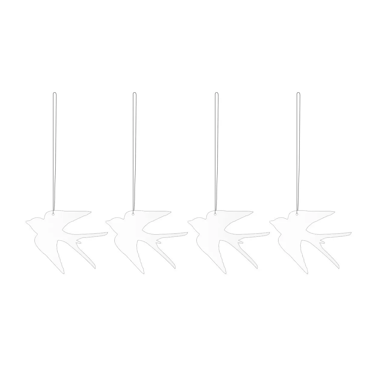 Cooee Design Easter Deco fugl påskeophæng 4-pak White