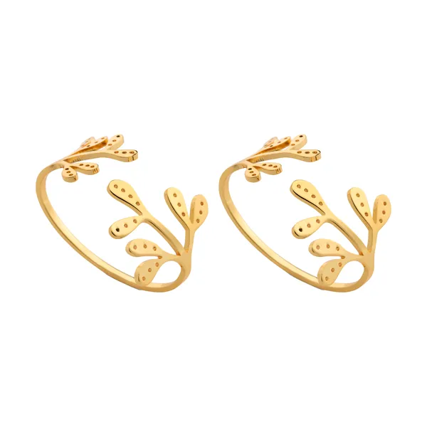 Mistletoe servettring 2-pack, Brass