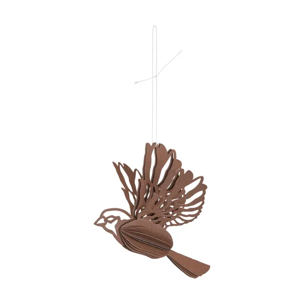 Paper bird dekorationshänge 2-pack, Coffee