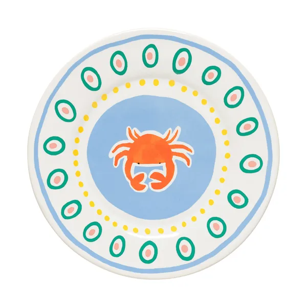 Summer Bliss assiett, Crab, Ø22 cm
