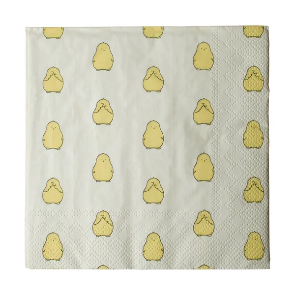 Chubby chicken pappersservett 20-pack, Yellow, 33x33 cm