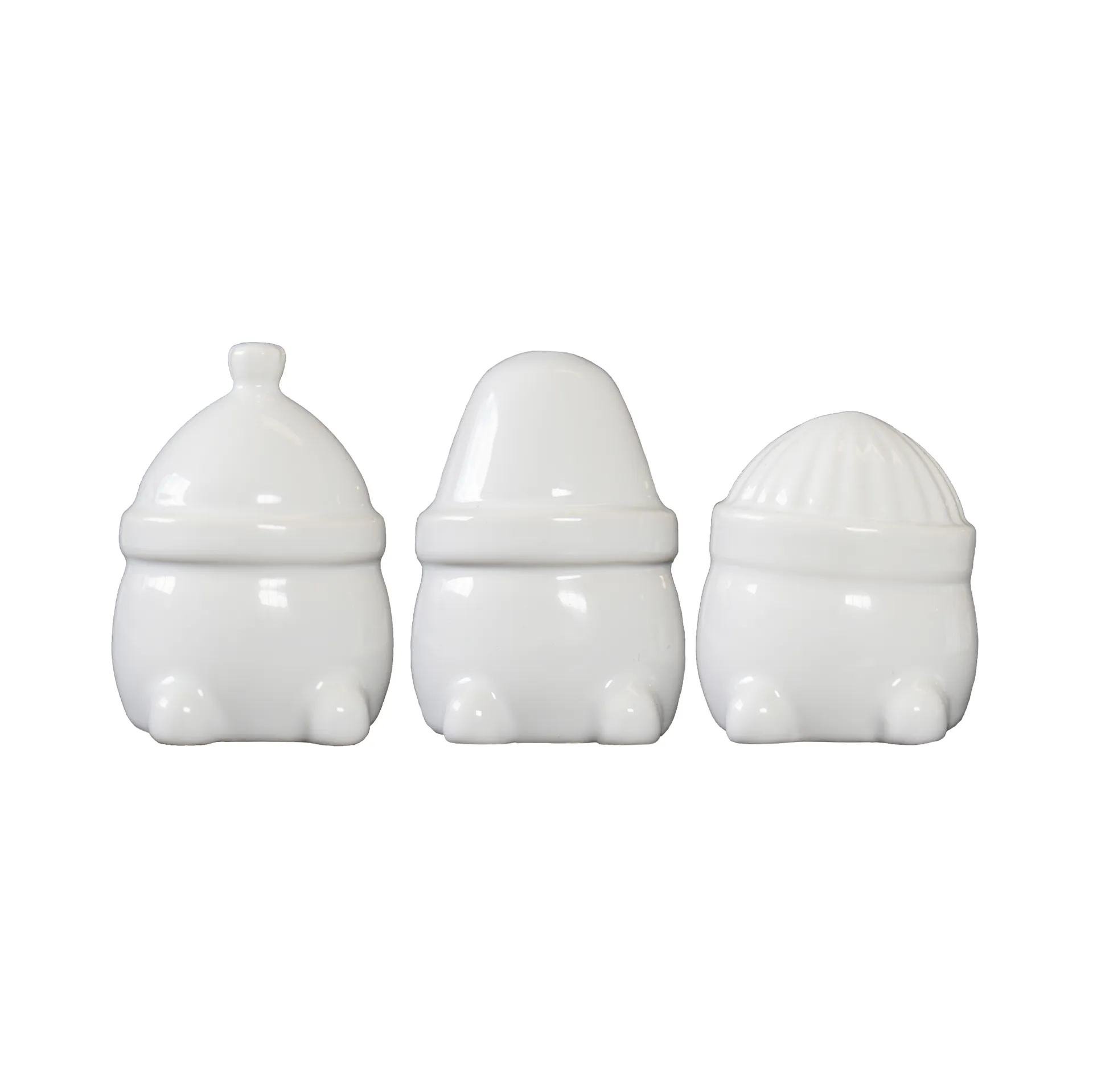 DBKD Décoration de Noël Hipster Triplets Lot de 3 Shiny white