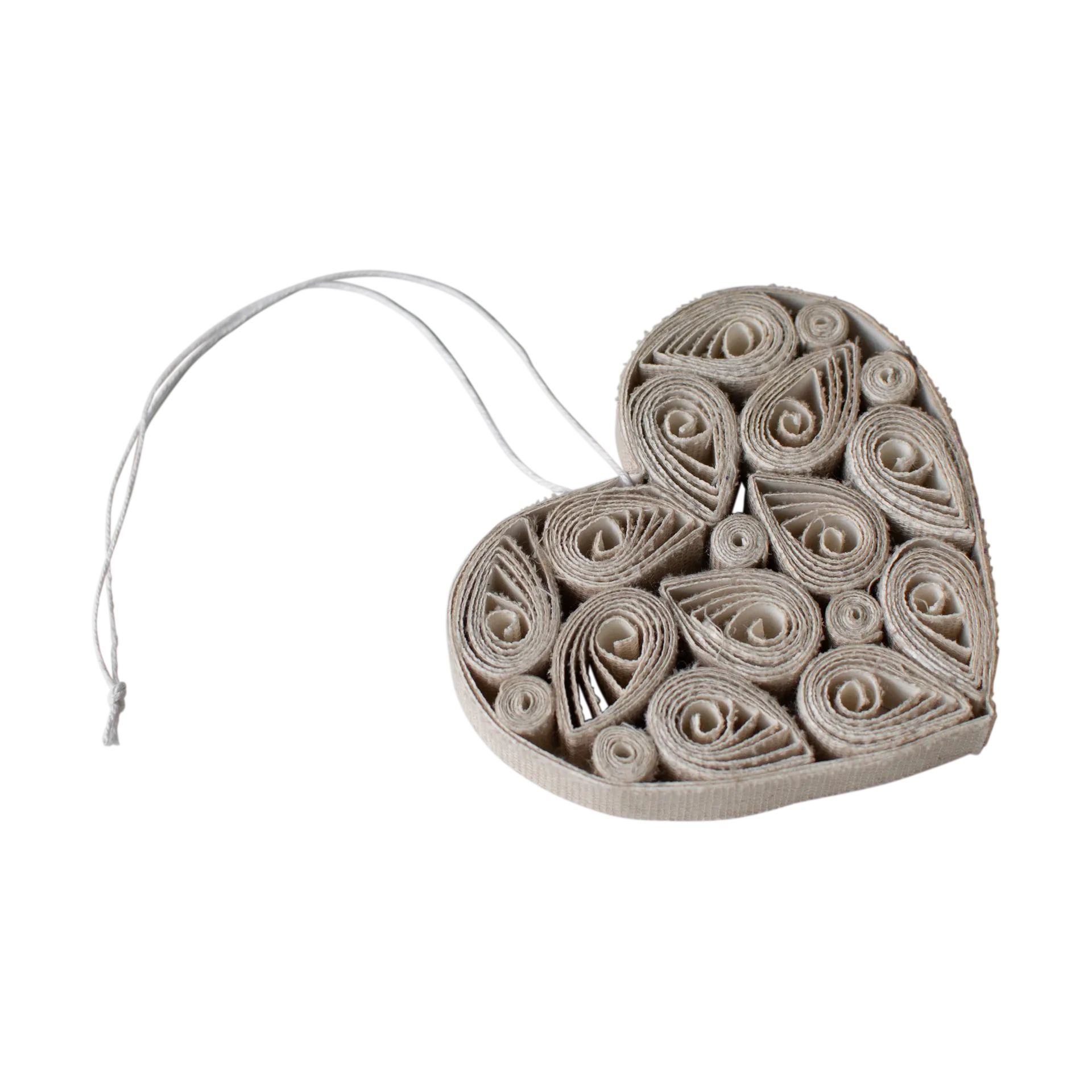 DBKD Décoration suspendue Paper heart 8 cm Creme