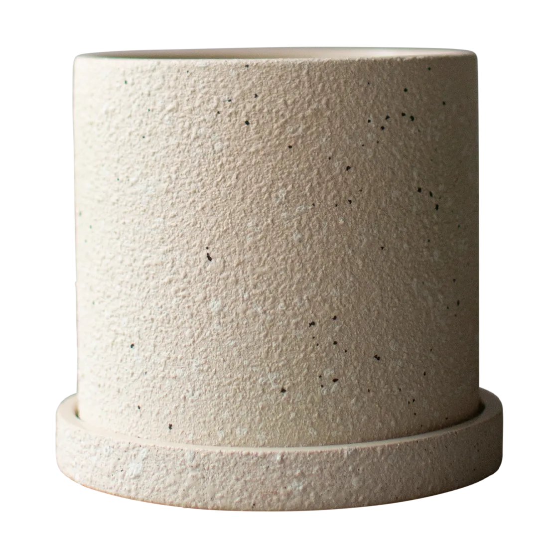 DBKD Grow krukke Ø13 cm med fad Creme structure billede
