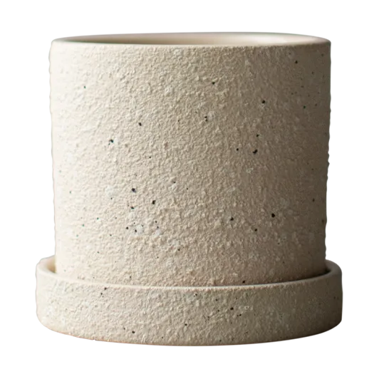 DBKD Grow potte Ø10 cm med underskål Creme structure billede