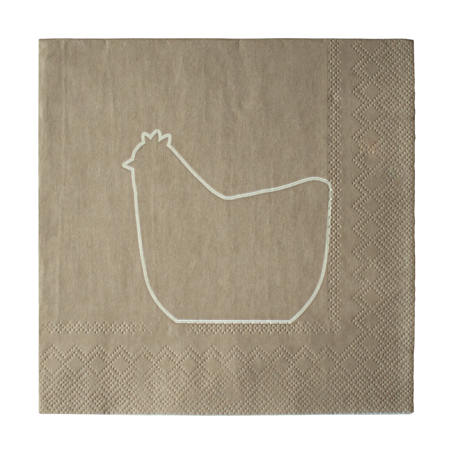DBKD Happy hen papirserviet 33x33 cm Brown