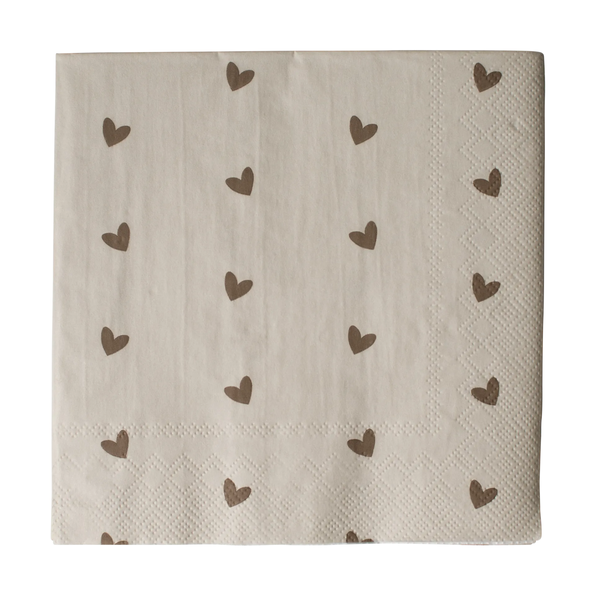 DBKD Heart pappersserviet 33x33 cm 20-pak Brown-beige