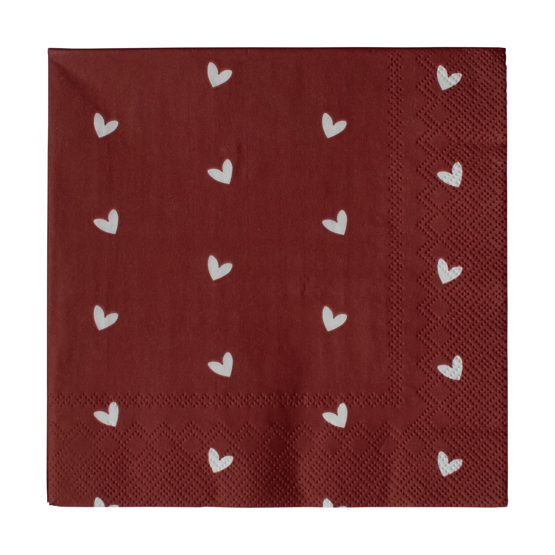 DBKD Serviette en papier Heart cm, 20 pièces Dark red