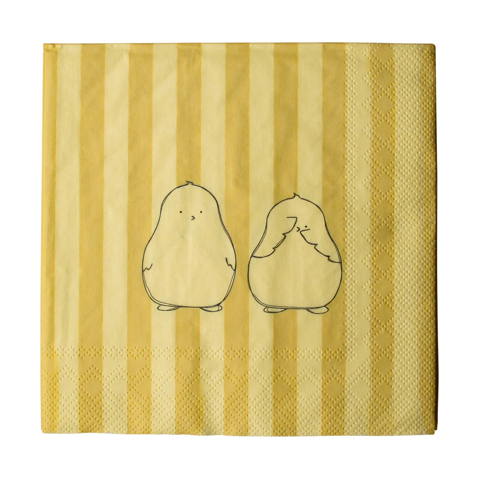 DBKD Serviettes en papier Chubby Chicken Stripe 20 pièces Creme, cm