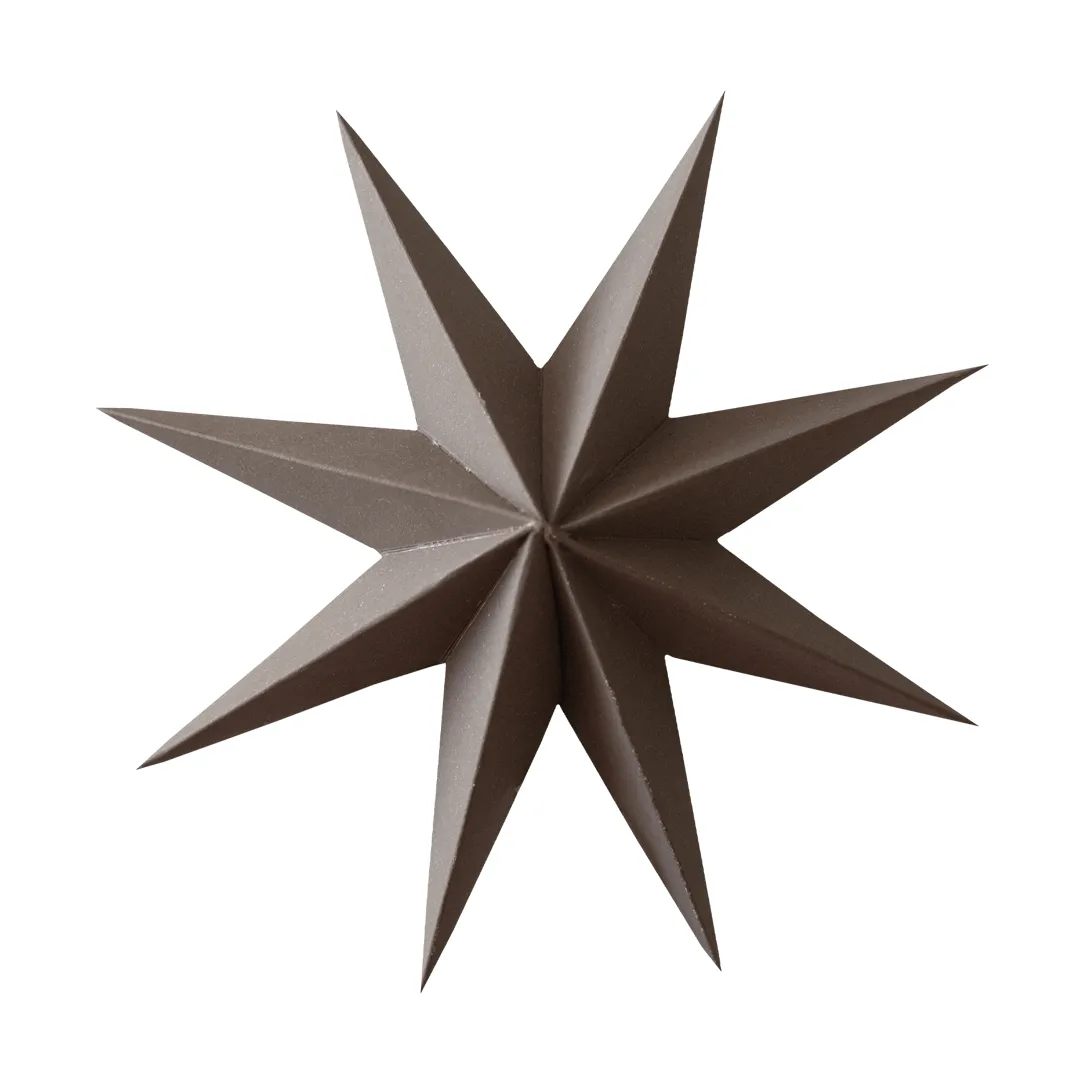 DBKD Suspension décorative Paper winter star Brown, petit, Ø9 cm