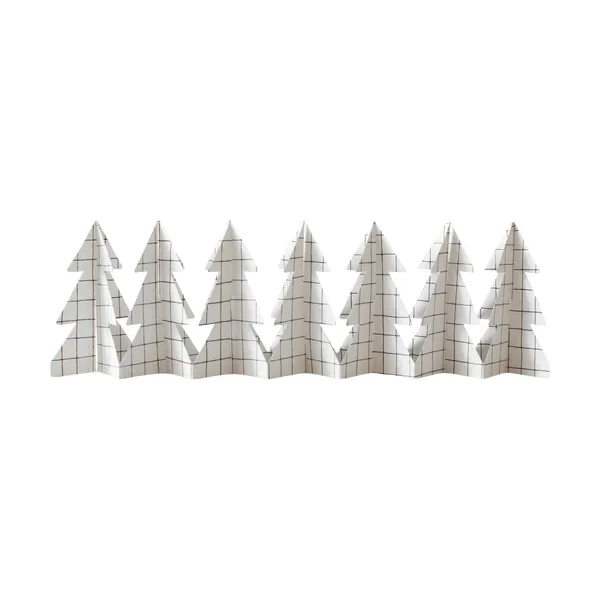 Tree in a row dekoration, Square white, 12x60 cm