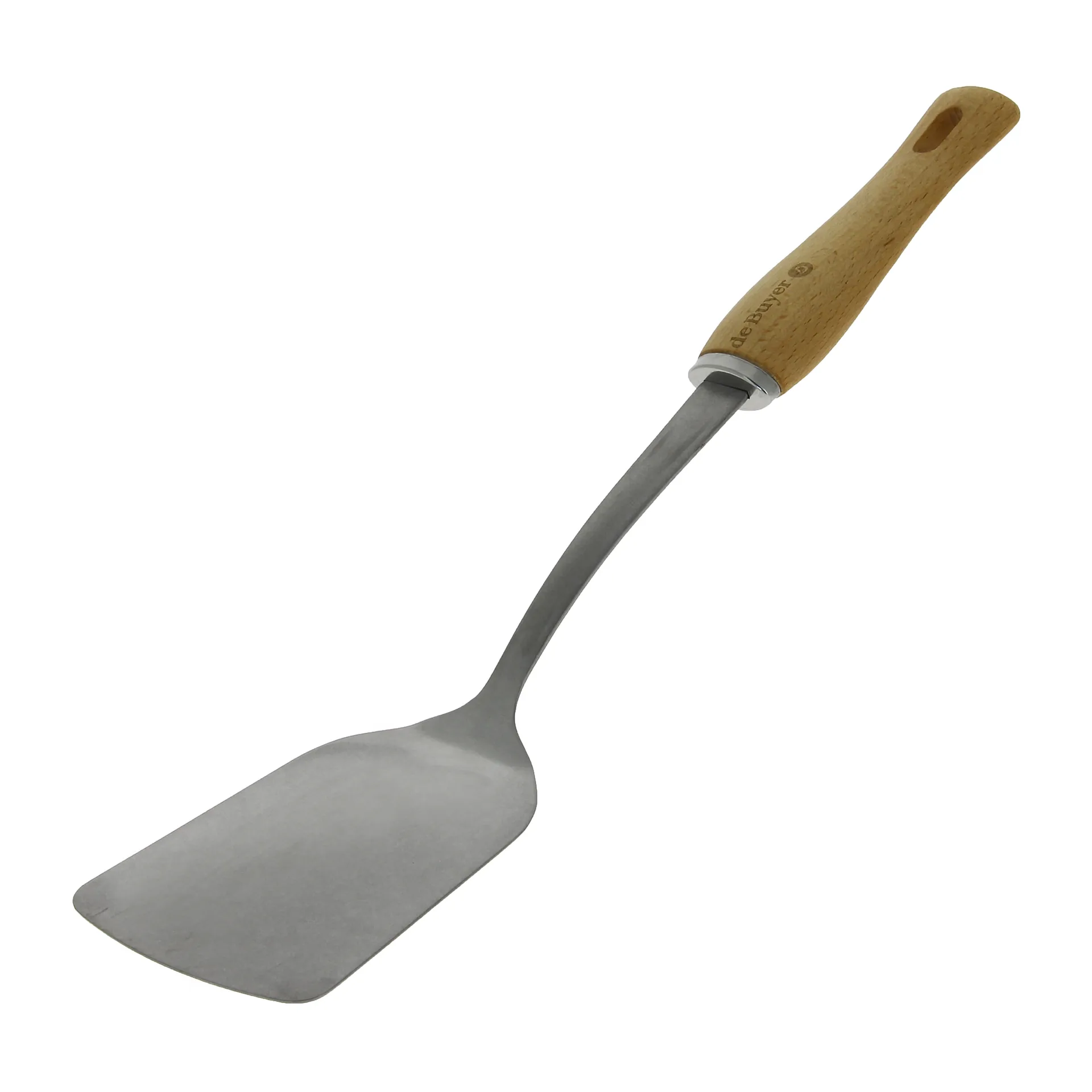 de Buyer 2701.05, Madlavningsspatel, Grå, Rustfrit stål, Træ, Træ, 80 mm, 350 mm
