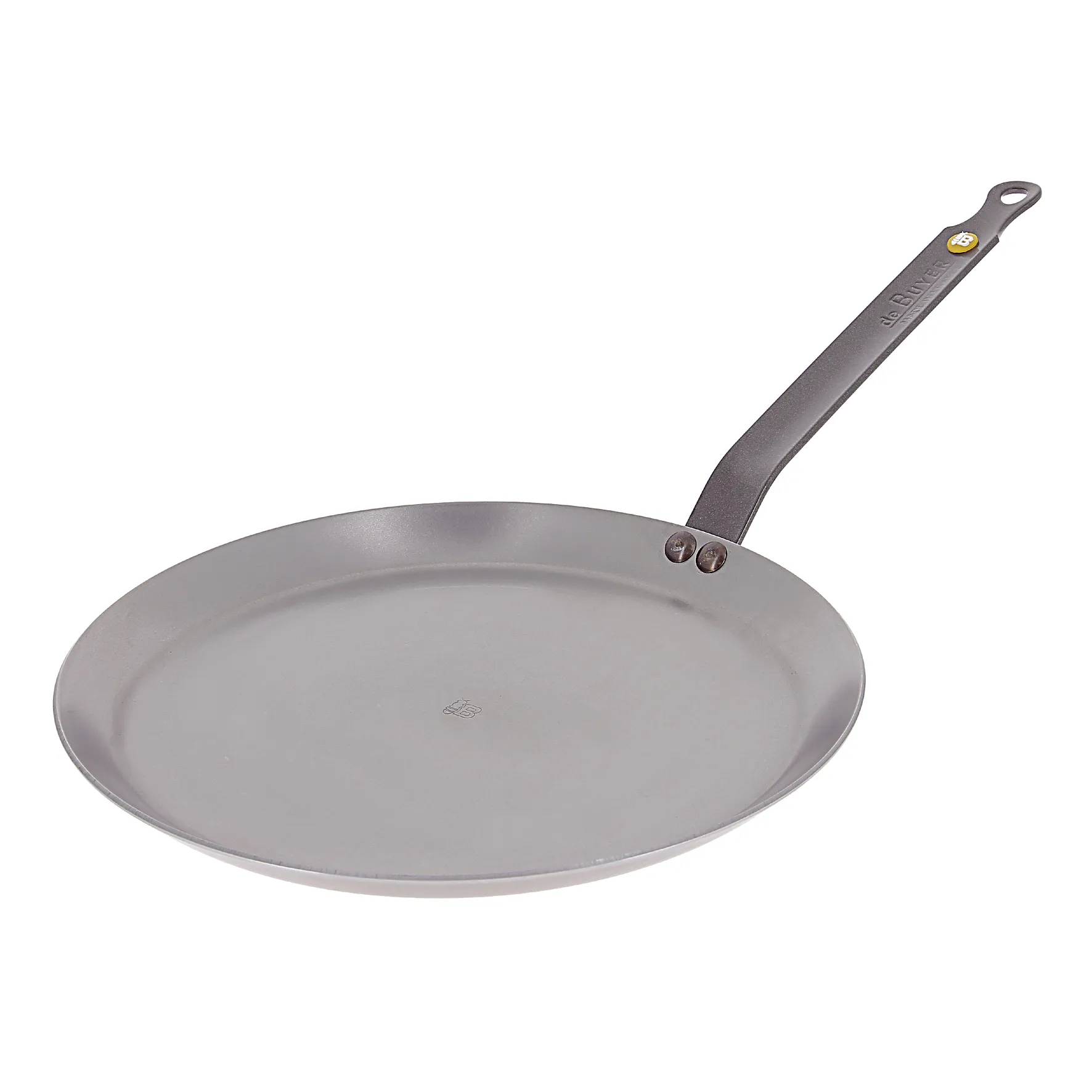 De Buyer Mineral B Pandekage- og Tortillapande - 26 cm, Kulstål, Bivoksbelagt - Sølv
