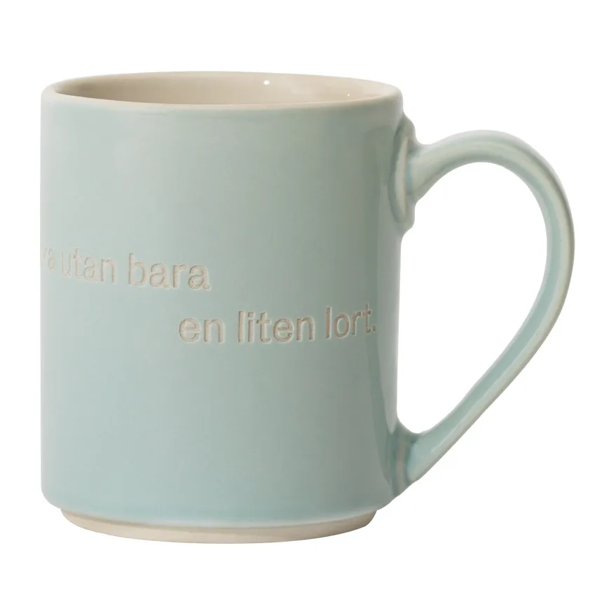 Design House Stockholm Astrid Lindgren mugg, annars &auml;r man ingen m&auml;nniska Svensk text