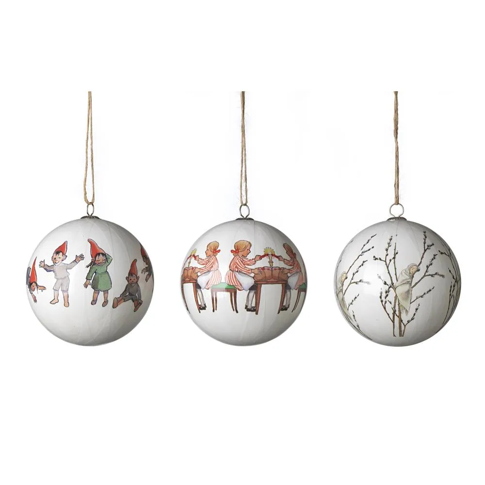 Design House Stockholm Boules de Noël Elsa Beskow lot de 3 Set No. 2