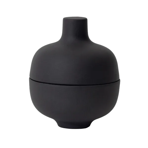Sand skål med lock S Ø8,2 cm, Black clay