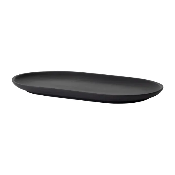 Sand tallrik oval 12,5x20 cm, Black clay