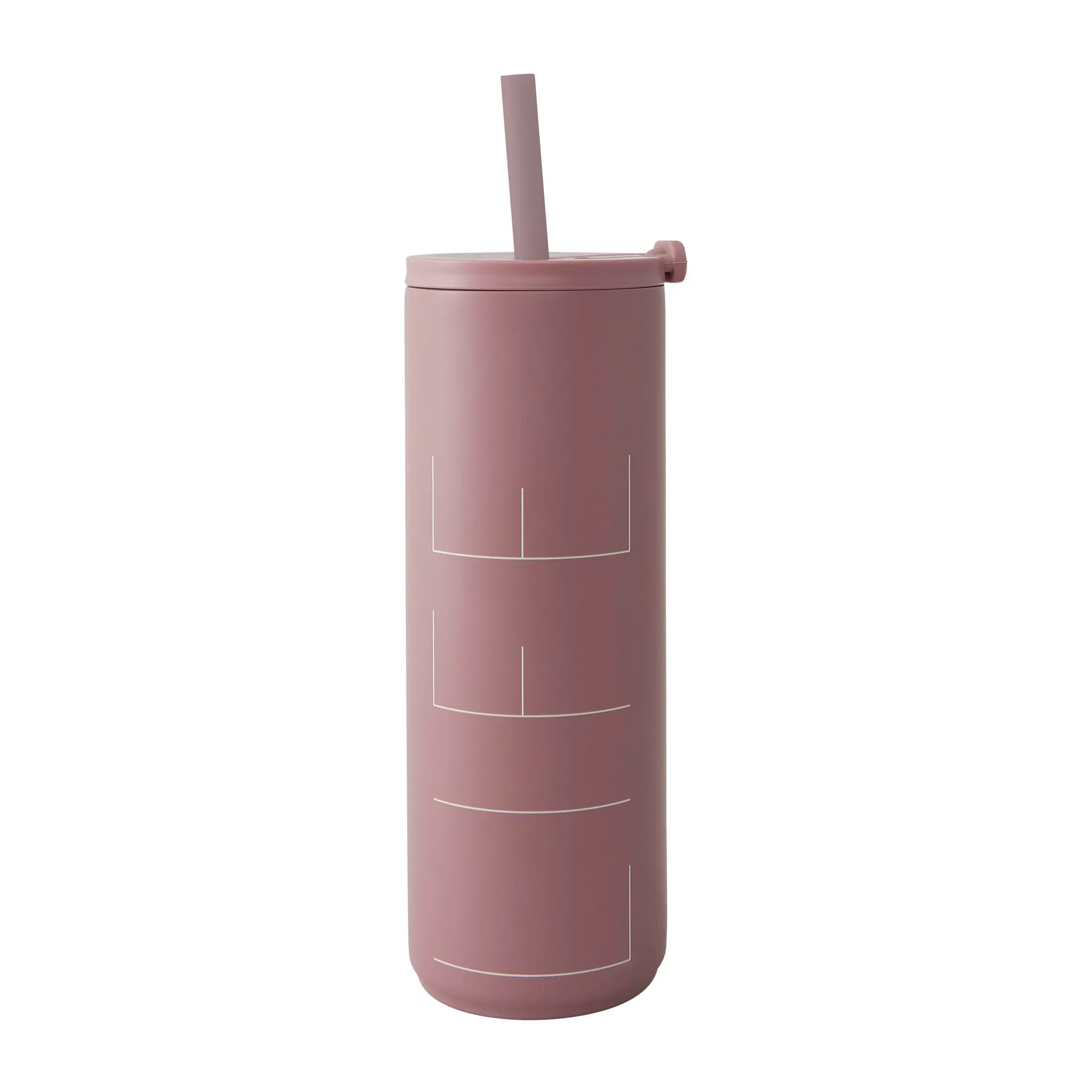 Design Letters Bouteille isotherme avec pailles Travel Life 50 cl Ash rose