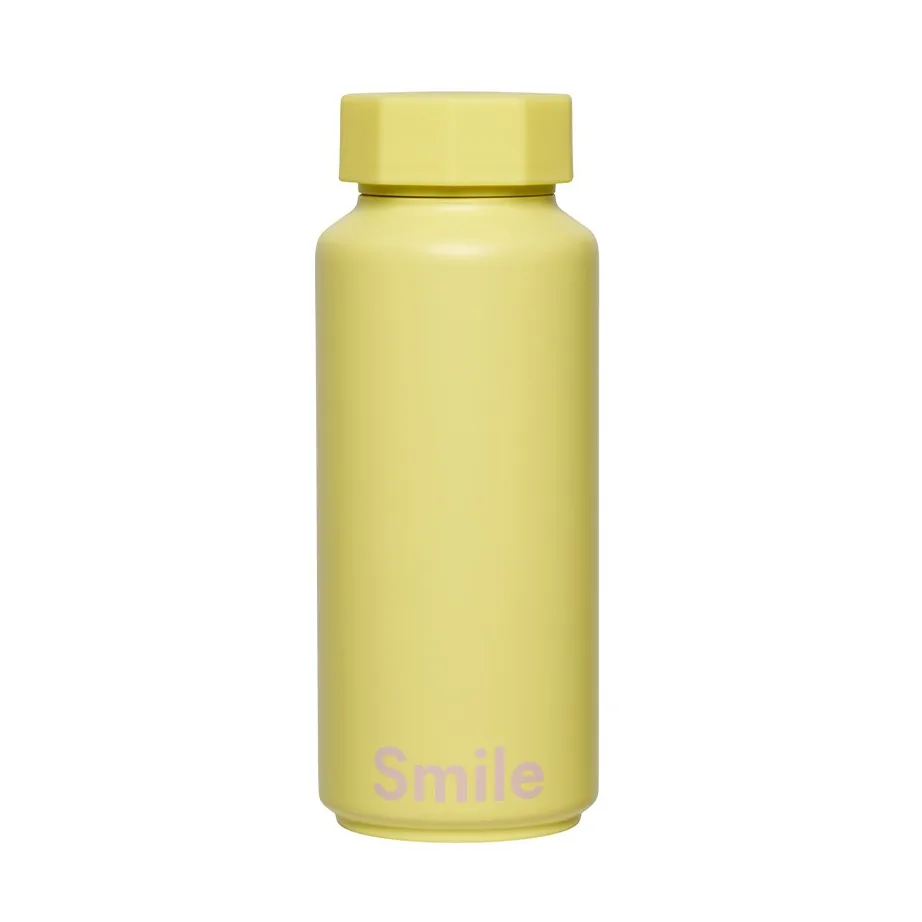 Design Letters Bouteille isotherme Design Letters Smile-jaune