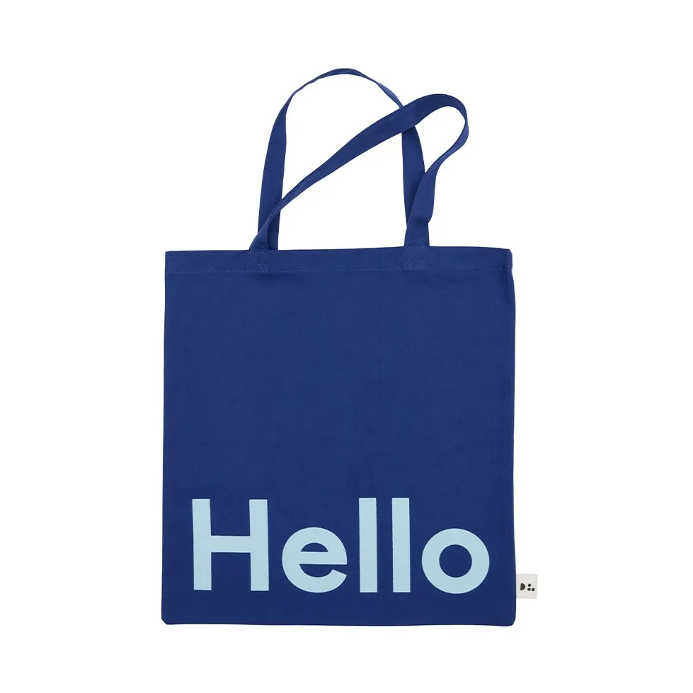 Design Letters Sac Tote bag Design Letters Hello-bleu foncé
