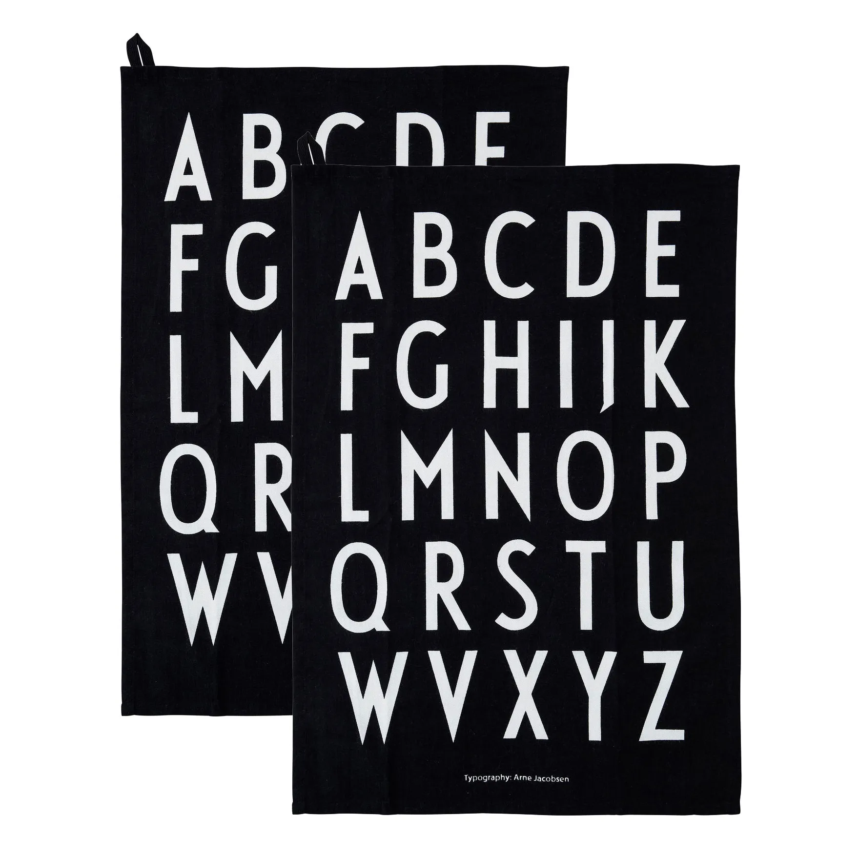 Design Letters Serviette de cuisine Design Letters cm lot de 2 Noir