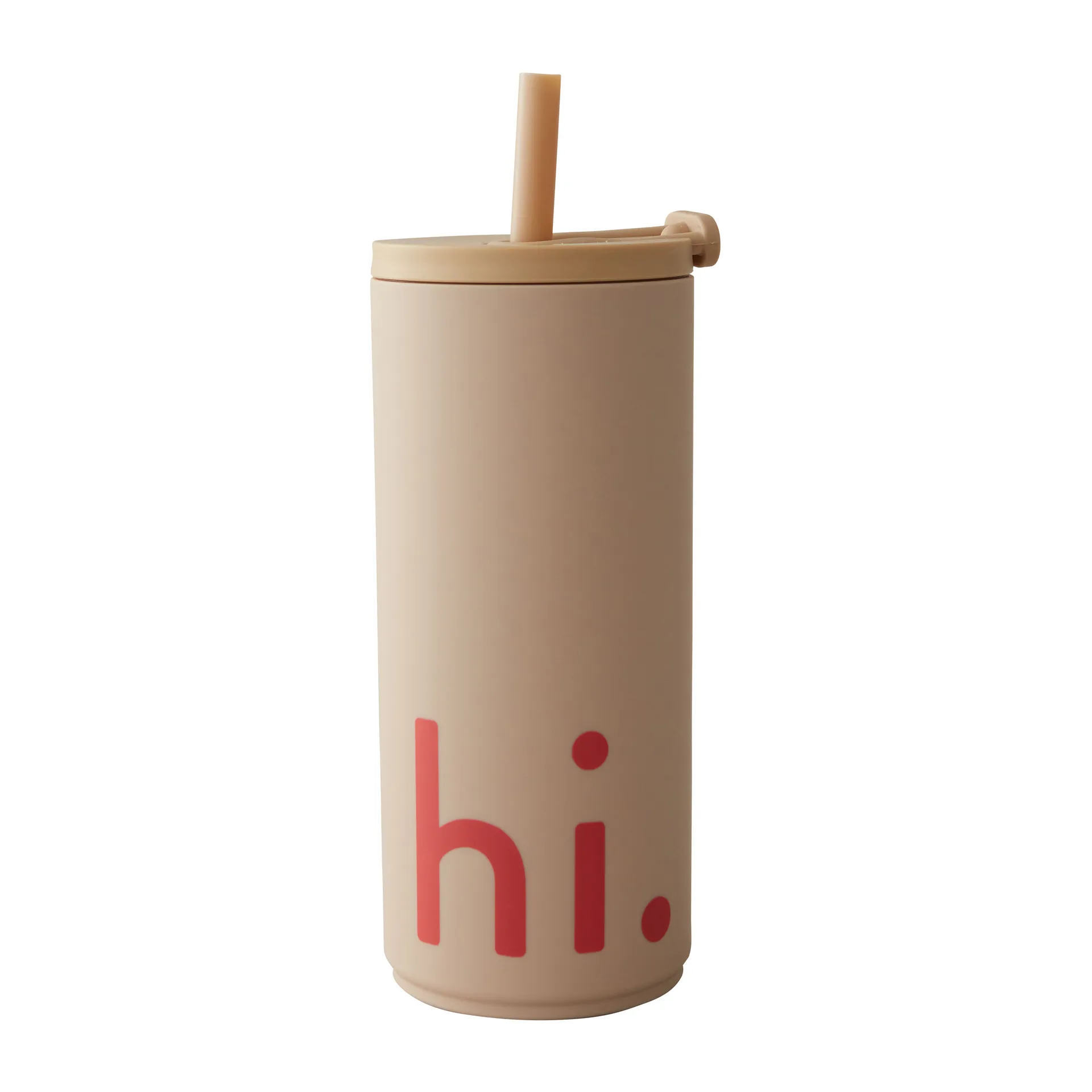 Design Letters Travel Life termoflaske med sugerør 50 cl Hi-beige
