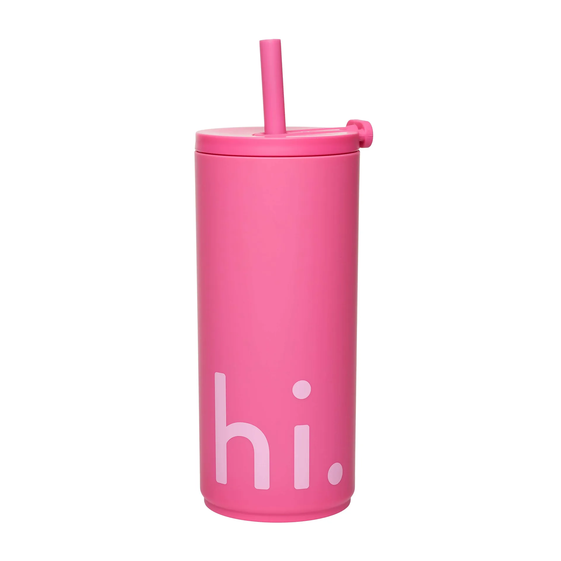 Design Letters Travel Life termoflaske med sugerør 50 cl Hi/Cherry pink