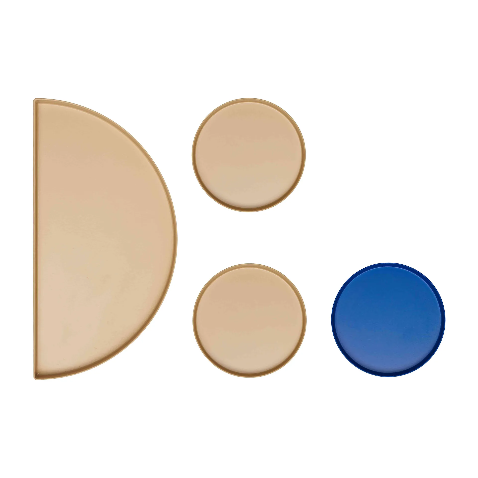 Design Letters Treasure Trays bakke 4-pak Beige/Cobalt blue
