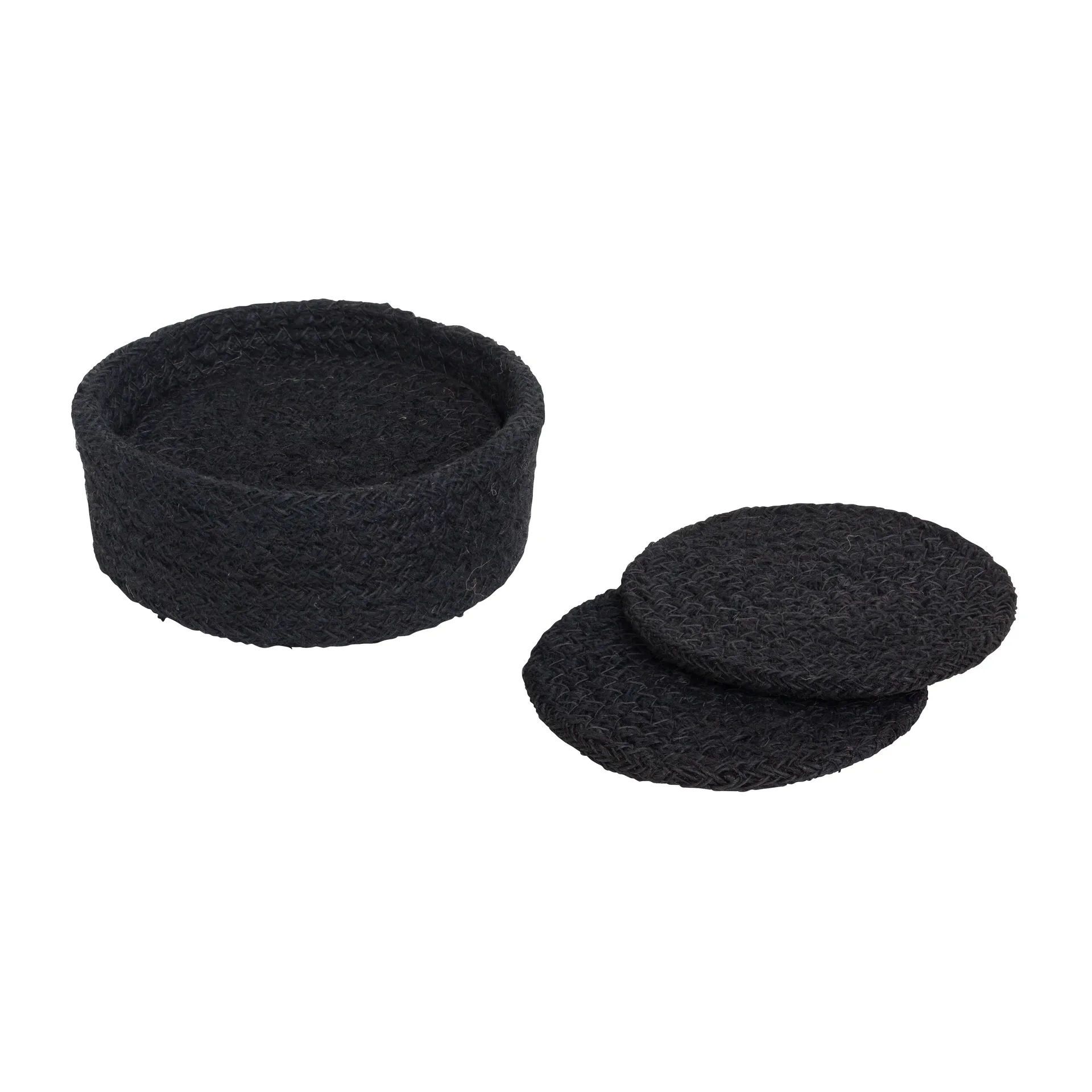 Dixie Dessous de verre Ella Ø10,5 cm Lot de 6 Noir pur
