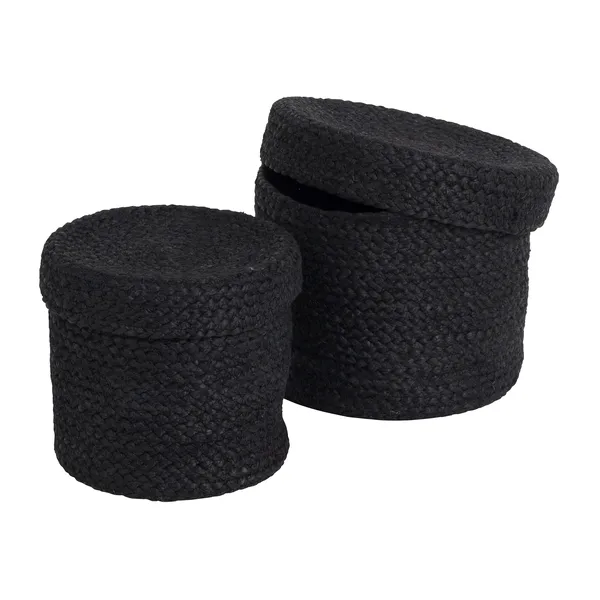 Elin förvaringskorg med lock 2-pack