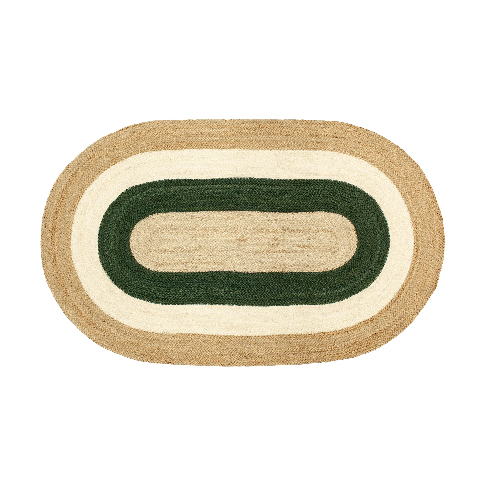 Dixie Elin striped oval jutematta 92×150 cm Green