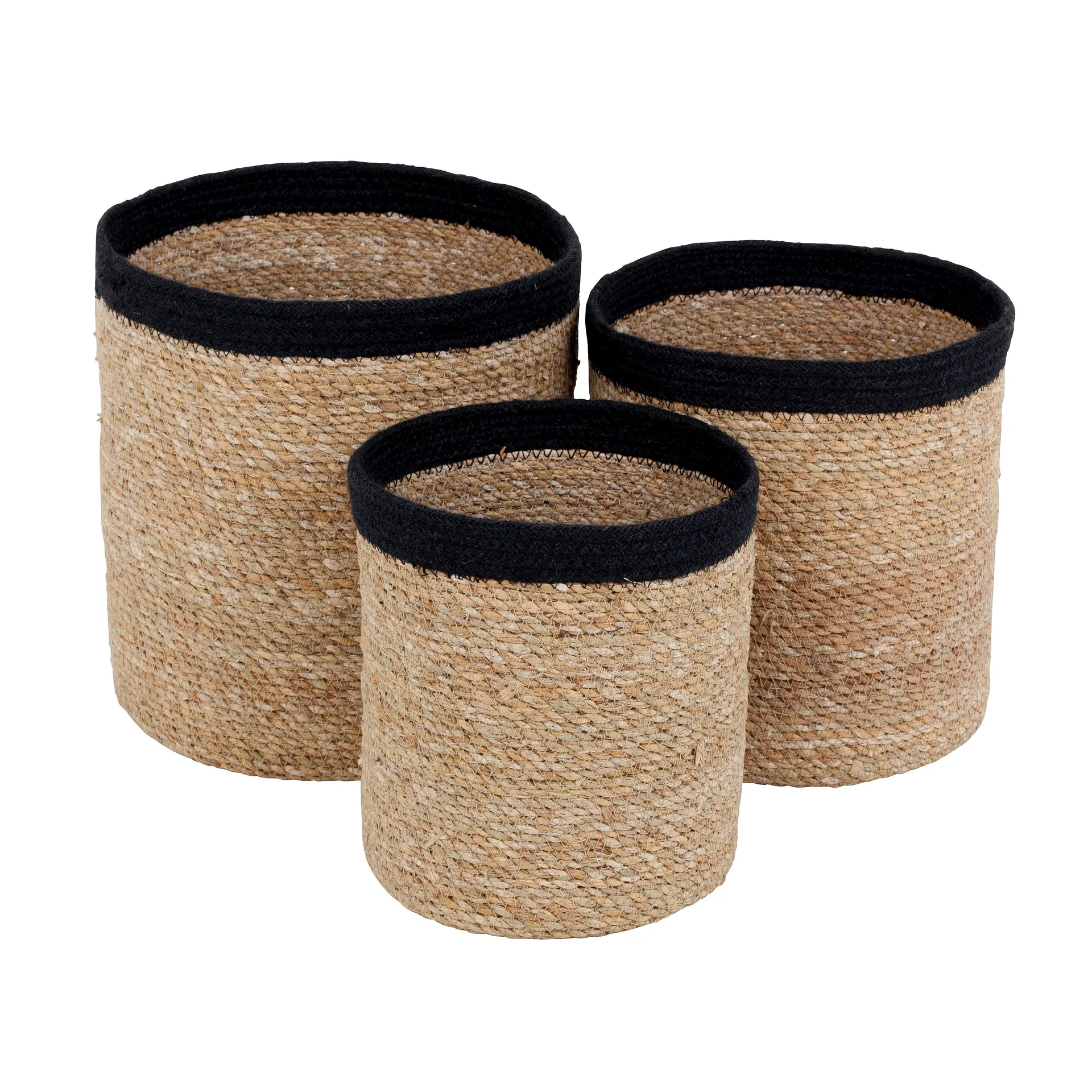 Dixie Emil opbevaringskurv 3-pak small Natur/Sort