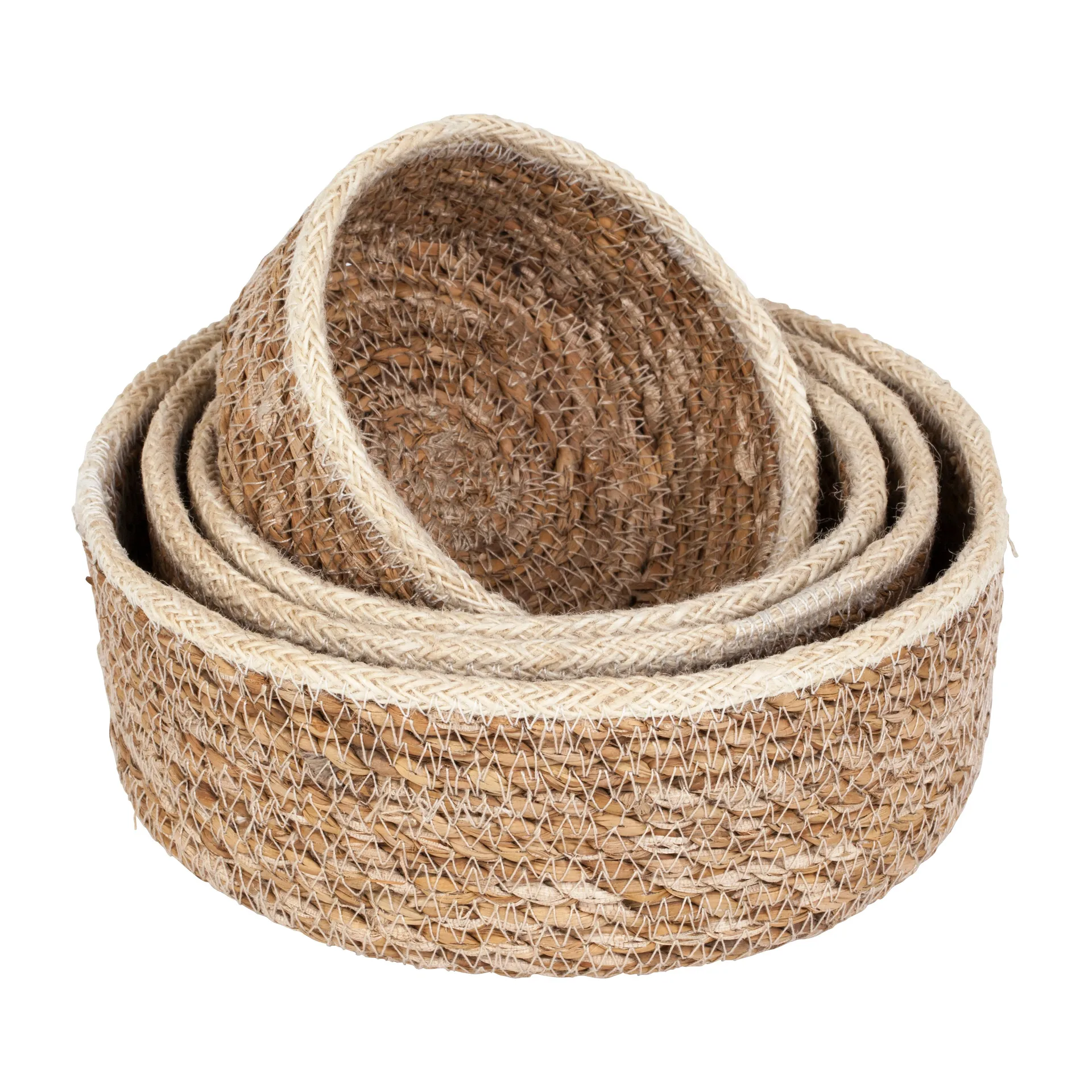 Dixie Emil seagrass kurv small 4-pak Natur/Hvid billede