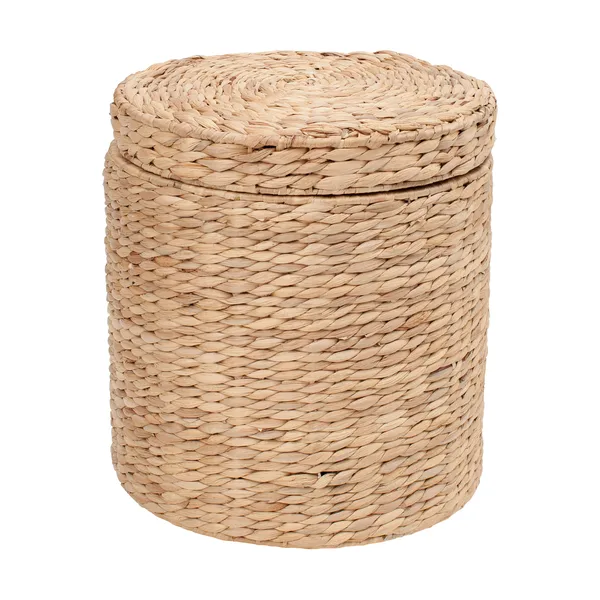 Lily sittpuff med lock Ø41x43 cm, Natural