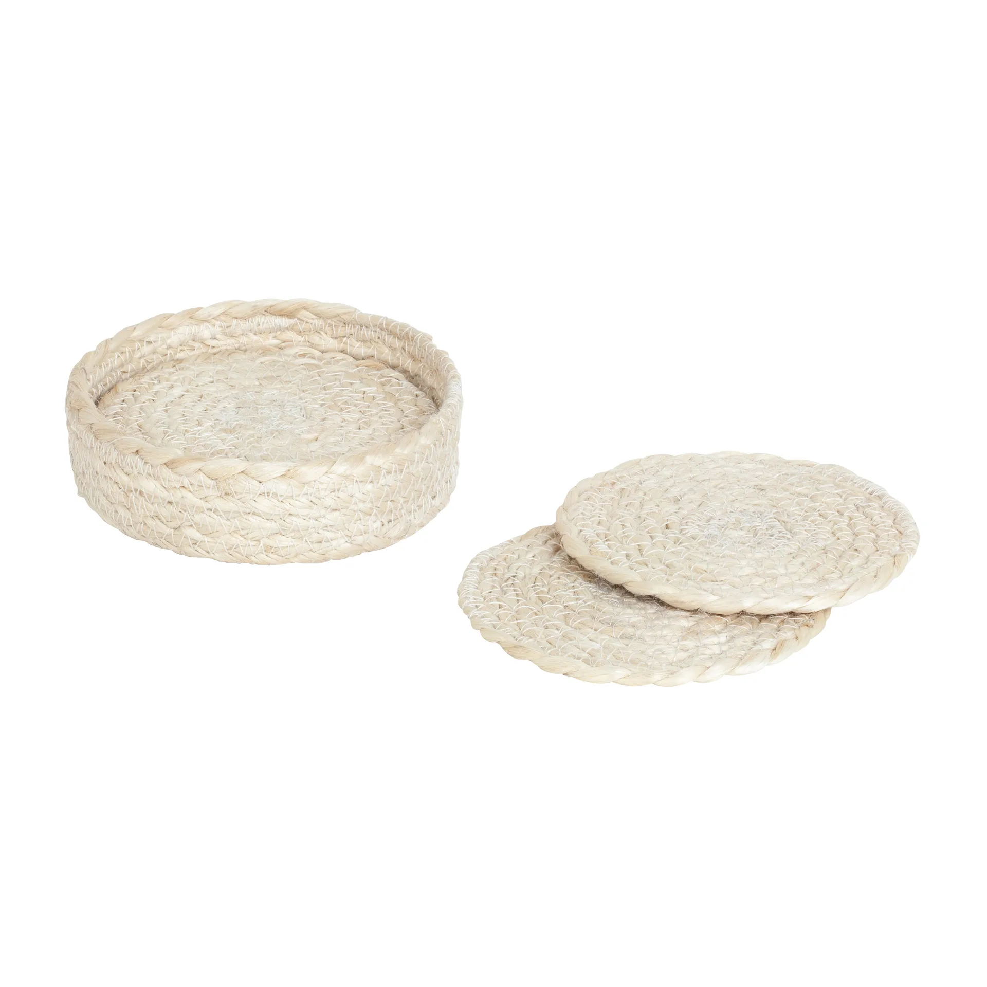 Dixie Lot de 6 sous-verres en verre Elin Ø10,5 cm Blanc