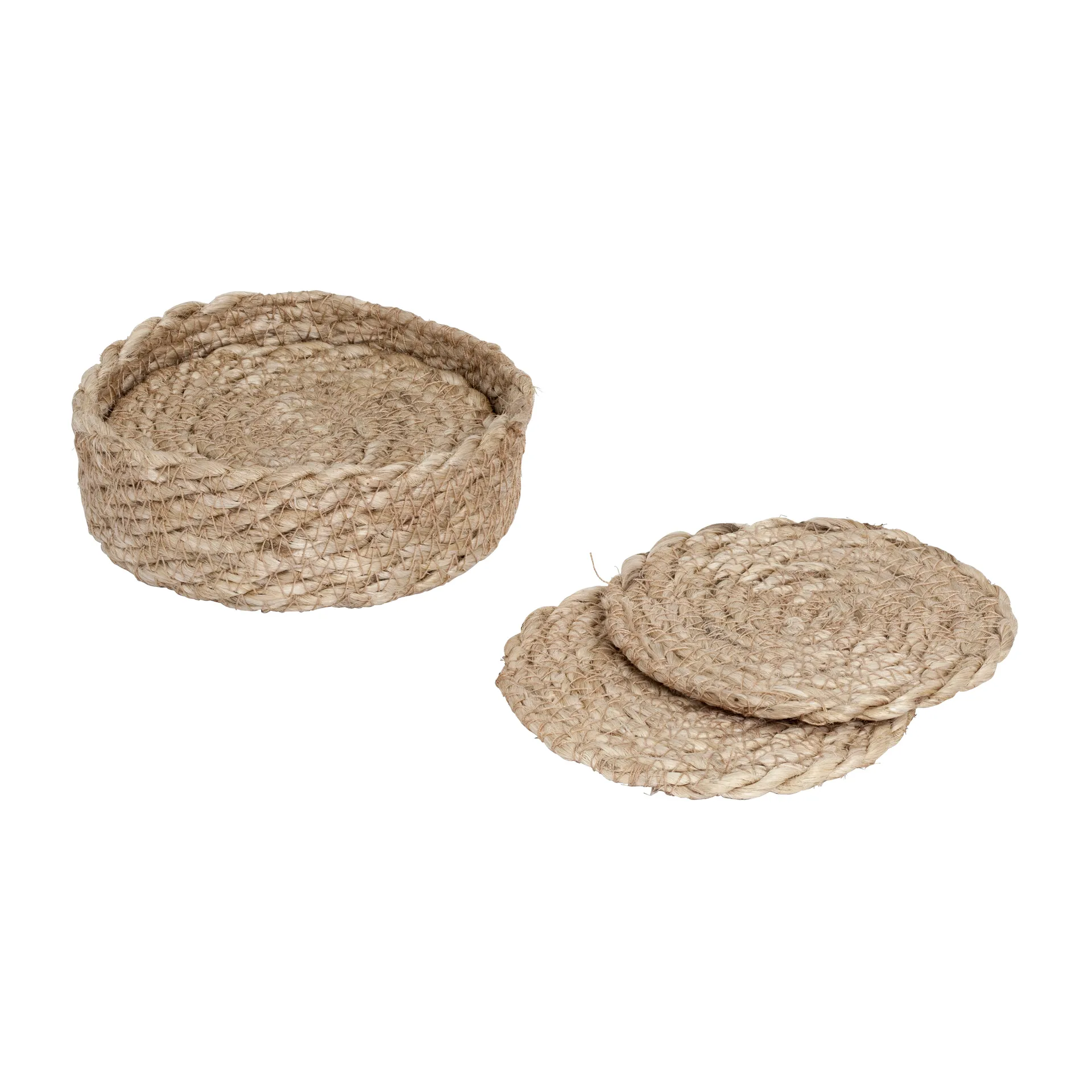 Dixie Lot de 6 sous-verres en verre Elin Ø10,5 cm Gris naturel