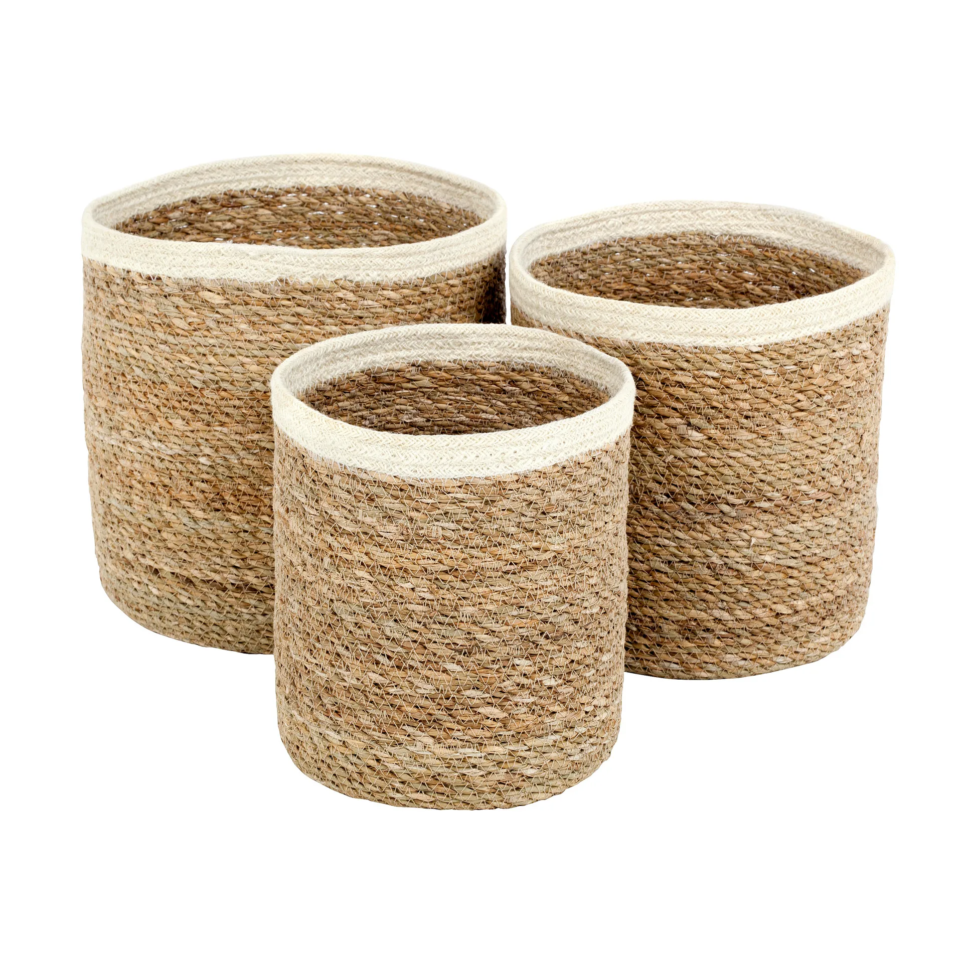 Dixie Panier de rangement Emil Lot de 3 small Nature-blanc