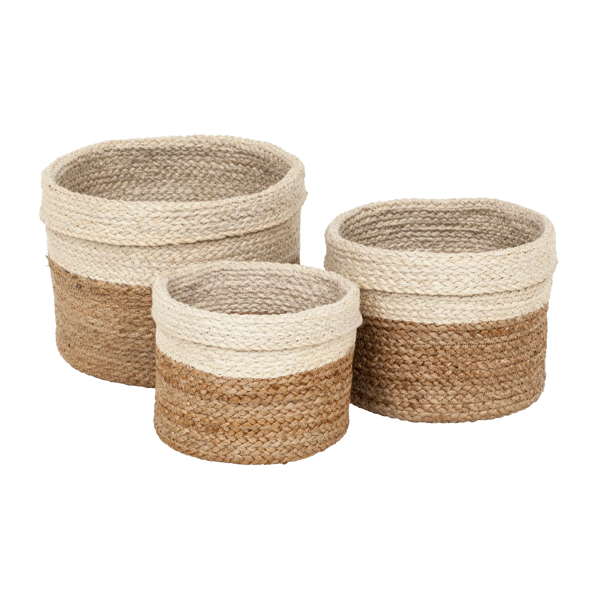 Dixie Panier de rangement Flätad Lot de 3 Nature-blanc