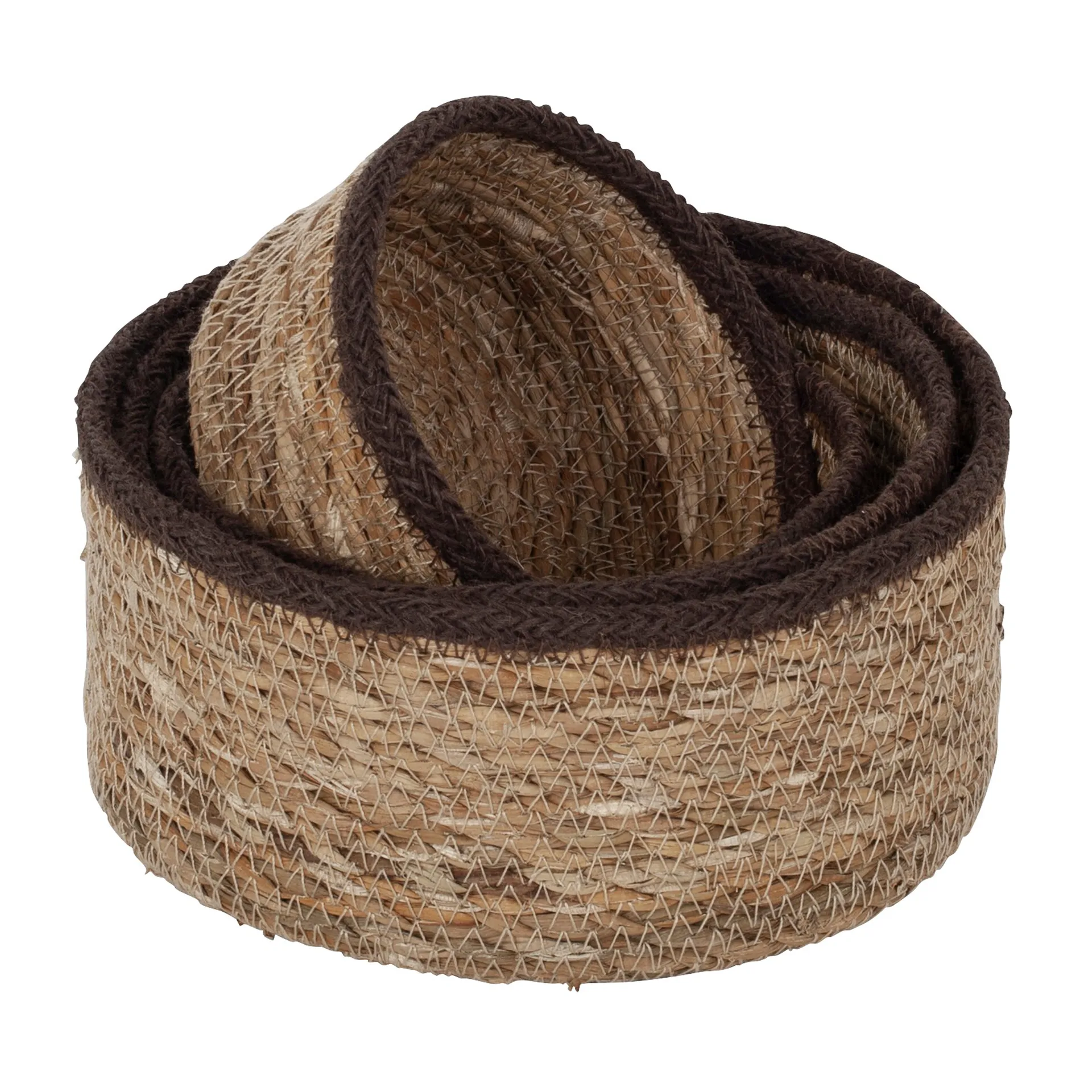 Dixie Panier Emil seagrass small Lot de 4 Naturel-marron