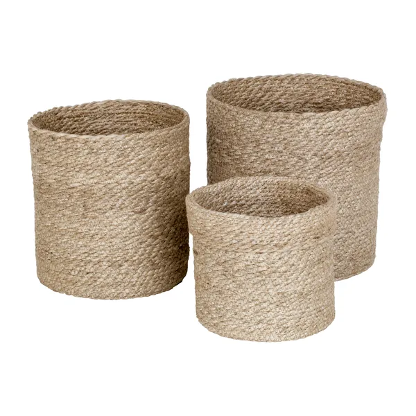 Twisted förvaringskorg large 3-pack, Natur