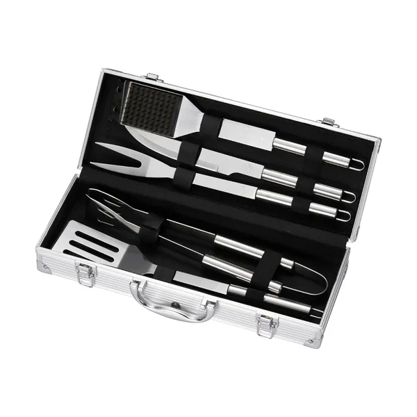 BBQ grillset, Rostfritt stål, 5 delar, presentlåda