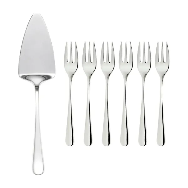 Sallie serveringsset tårtgaffel 6 st & tårtspade, Rostfritt stål