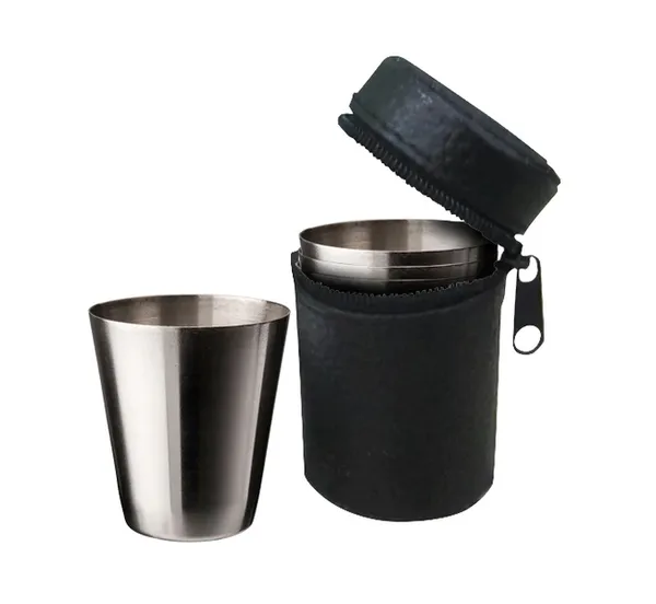 Snapsmugg 4 pack, Läder