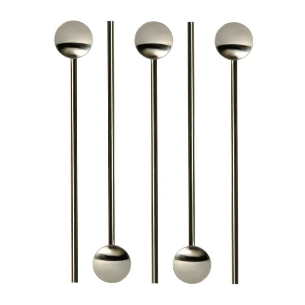 Tor cocktailsked med sugrör 20 cm 6-pack, Rostfritt stål