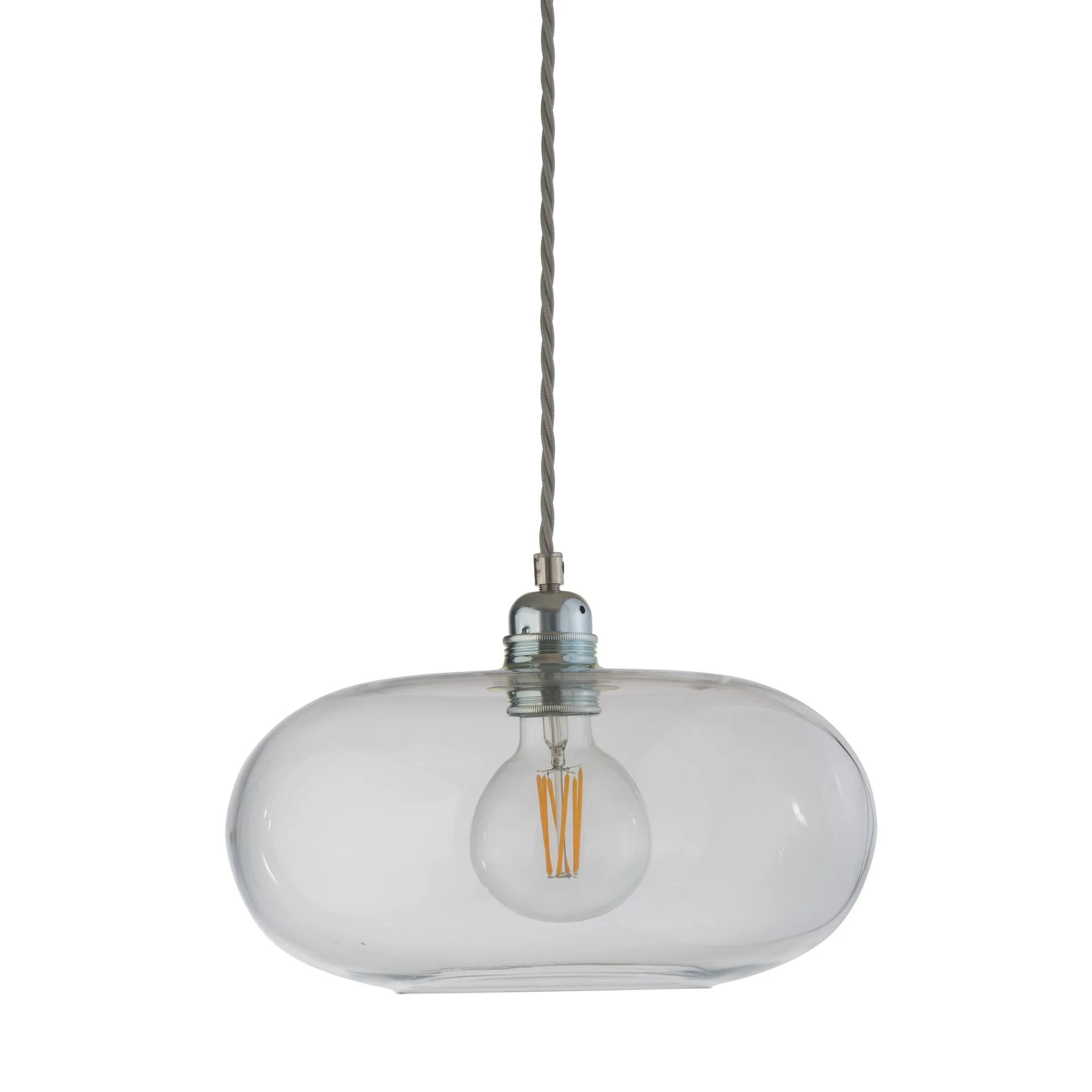 EBB & FLOW Lampe à suspension Horizon Ø Transparent avec câble argenté — vue 3