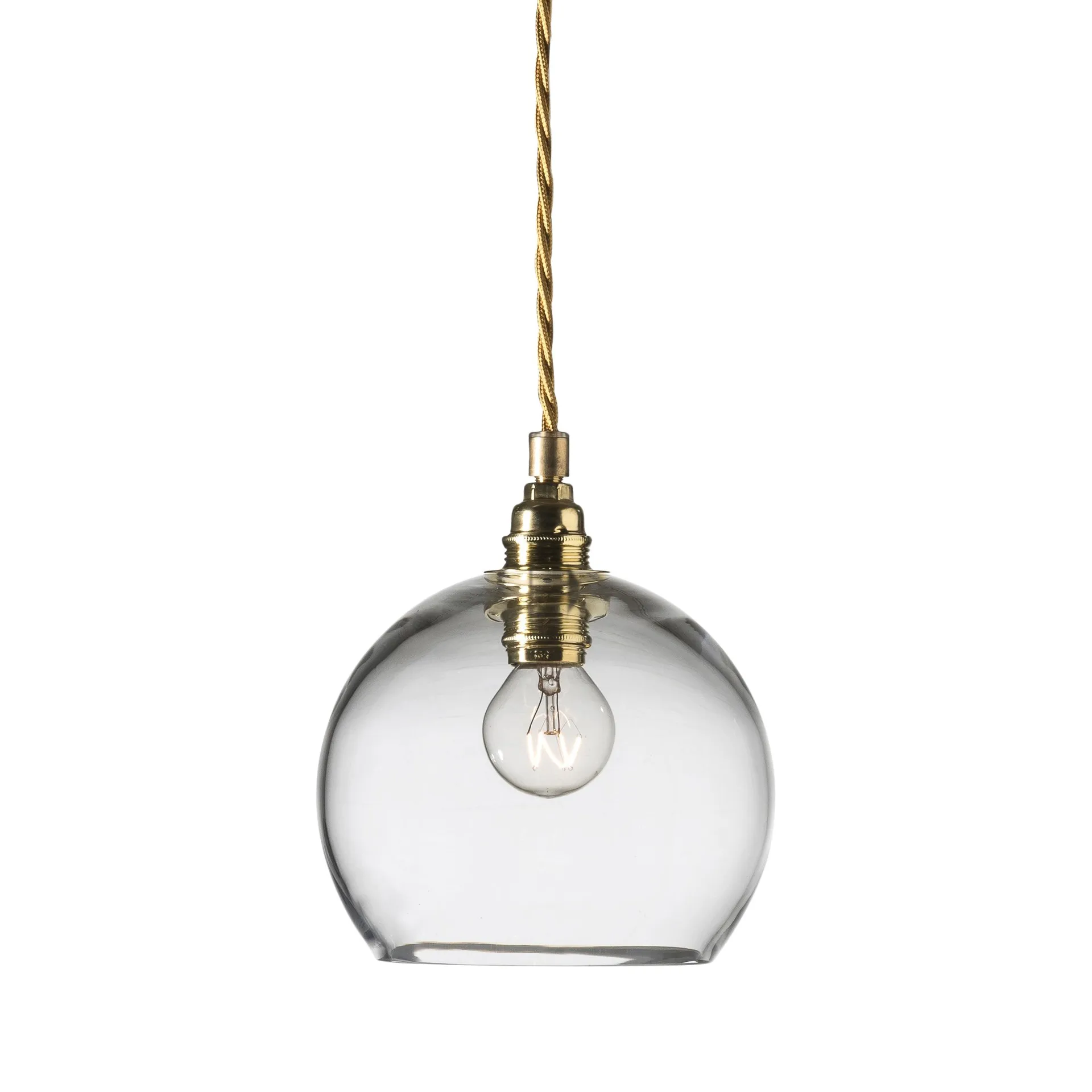 EBB & FLOW Lampe à suspension Rowan S, Ø 15,5 cm transparent-doré