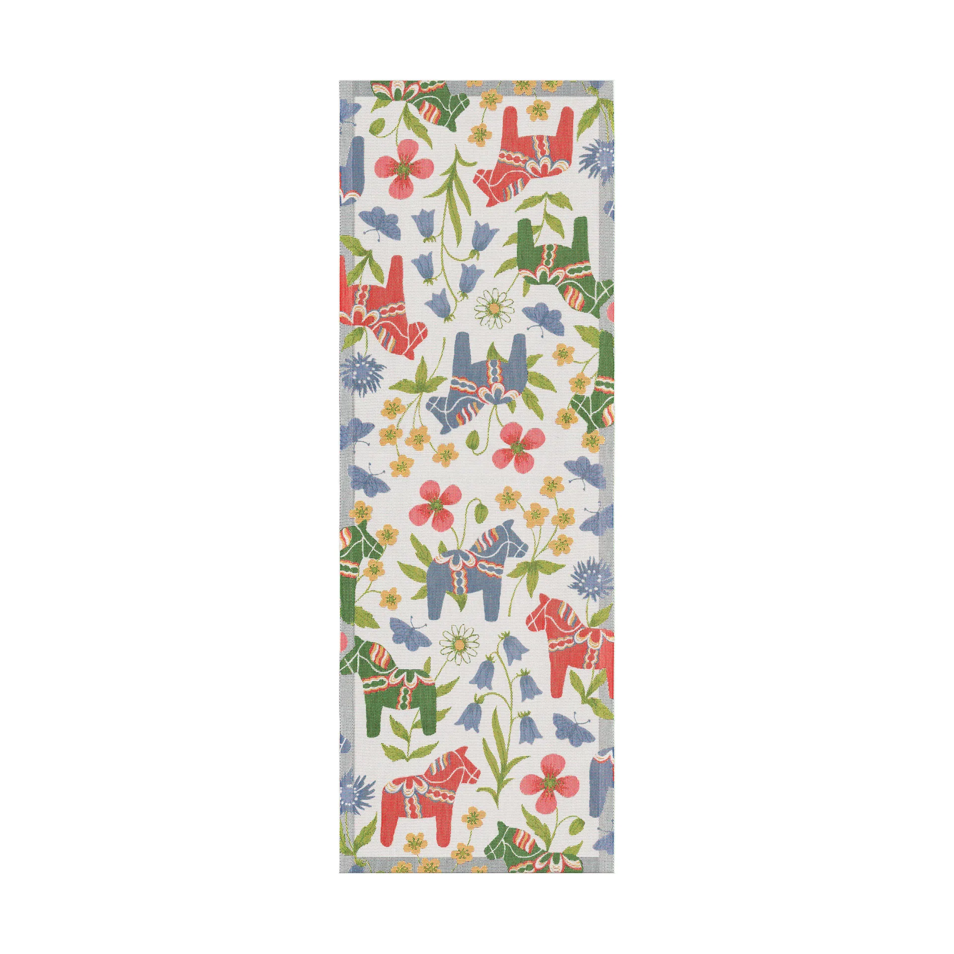 Ekelund Linneväveri Blomsterhäst bordløber 35x100 cm Flerfarvet